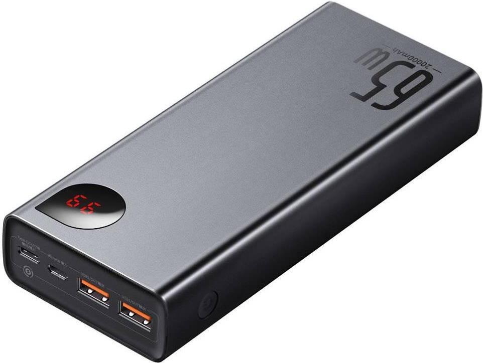 Externer LiPo-Akku (Powerbank) mit PD3.0 QC3.0 2xUSB + USB C 65W 20000mAh ADAMAN schwarz BASEUS (PPIMDA-D01) von Baseus