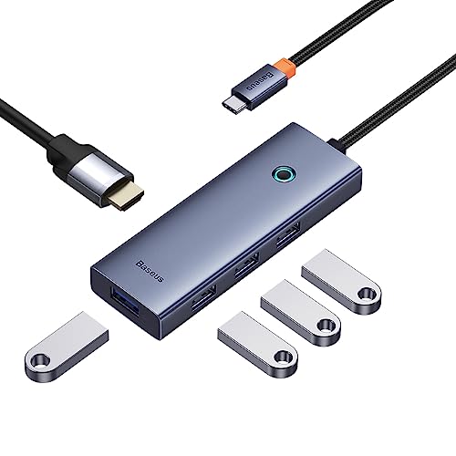 Baseus Hub 5w1 UltraJoy 5-Port (1 x HDMI4K @ 30 Hz + 4 x USB 3.0) Grau von Baseus