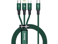 Kabelis USB-C 3w1 Baseus Rapid Series, mikro USB / Lightning / USB-C, 20 W, 1.5 m (grün) von Baseus