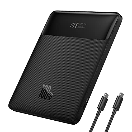 Powerbank Laptop Baseus PD 100 W 20000 mAh USB C Power Bank Slim Externe Batterien QC 4.0 Schnellladegerät für Laptops MacBook Air Dell Haiwei HP iPad iPhone 15/14/13 Samsung Galaxy Switch Airpods von Baseus