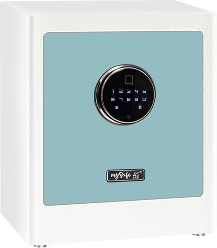 Basi 2020-0000-1013 mySafe Premium 350 Möbeltresor Zahlenschloss, Fingerabdruckschloss Weiß, Blau von Basi