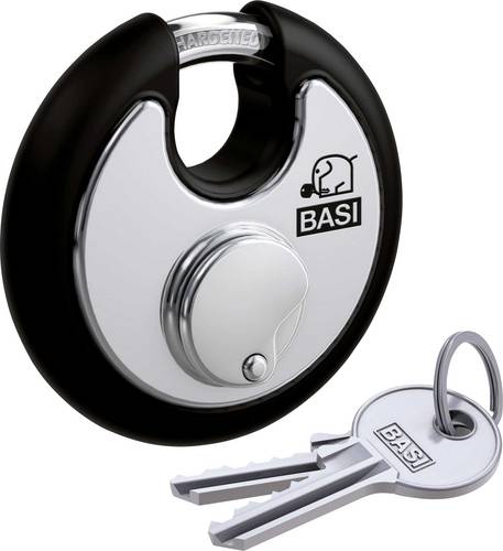 Basi 6100-7020-SCHW Vorhängeschloss verschieden schließend Schwarz von Basi