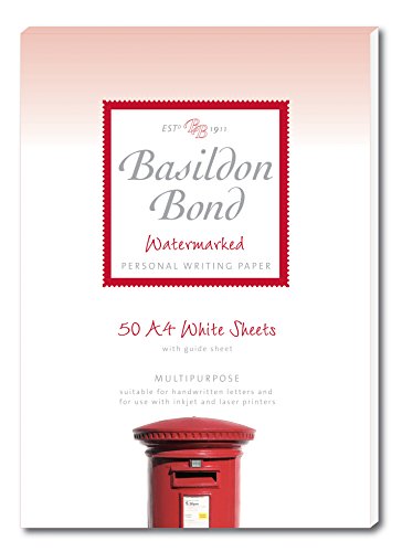 Basildon Bond A4 210 x 297 mm Schreibblock Mit 50 Blatt, weiß Basildon Bond A4 210 x 297 mm Schreibblock Mit 50 Blatt, weiß von Basildon Bond