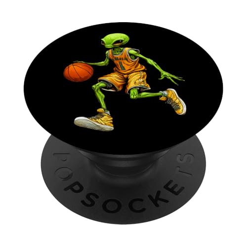 Aliens Basketball / Basketballerin Alien PopSockets Klebender PopGrip von Basketball Animals