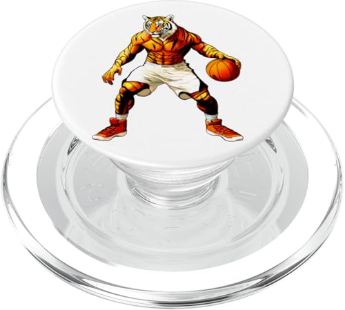 Tiger Basketball PopSockets PopGrip für MagSafe Tiger Basketball PopSockets PopGrip für MagSafe von Basketball Animals