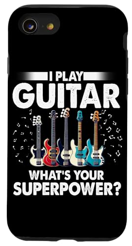 I Play Guitar What's Your Superpower Guitarist Bassgitarre Hülle für iPhone SE (2020) / 7 / 8 von Bass Guitar Instrument Bass Guitars Lover Musician