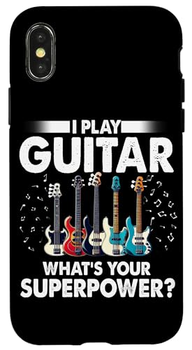 I Play Guitar What's Your Superpower Guitarist Bassgitarre Hülle für iPhone X/XS I Play Guitar What's Your Superpower Guitarist Bassgitarre Hülle für iPhone X/XS von Bass Guitar Instrument Bass Guitars Lover Musician