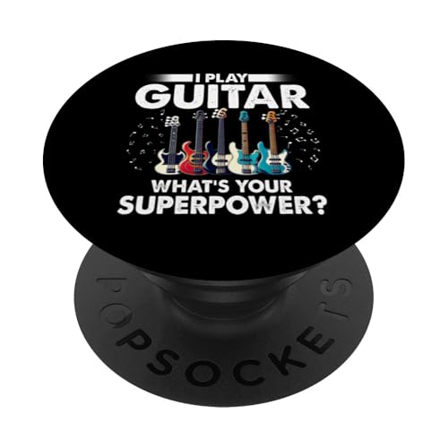 I Play Guitar What's Your Superpower Guitarist Bassgitarre PopSockets Klebender PopGrip von Bass Guitar Instrument Bass Guitars Lover Musician