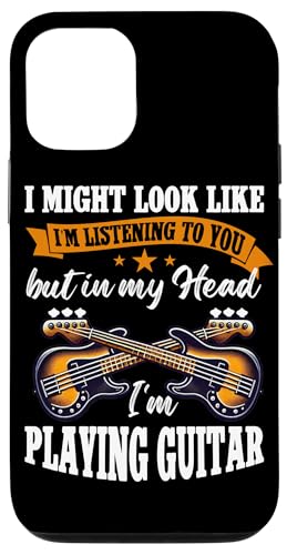 Ich sehe vielleicht aus, als würde ich zuhören, aber Gitarrist spielen Hülle für iPhone 12/12 Pro von Bass Guitar Instrument Bass Guitars Lover Musician