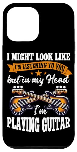Ich sehe vielleicht aus, als würde ich zuhören, aber Gitarrist spielen Hülle für iPhone 12 Pro Max Ich sehe vielleicht aus, als würde ich zuhören, aber Gitarrist spielen Hülle für iPhone 12 Pro Max von Bass Guitar Instrument Bass Guitars Lover Musician
