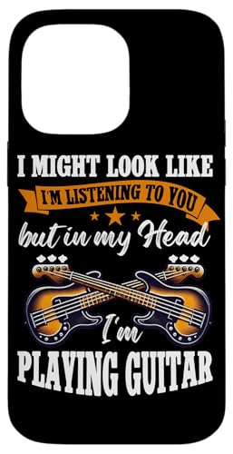 Ich sehe vielleicht aus, als würde ich zuhören, aber Gitarrist spielen Hülle für iPhone 14 Pro Max Ich sehe vielleicht aus, als würde ich zuhören, aber Gitarrist spielen Hülle für iPhone 14 Pro Max von Bass Guitar Instrument Bass Guitars Lover Musician