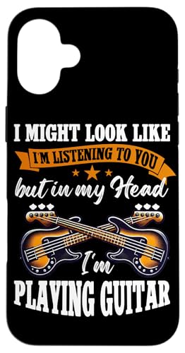Ich sehe vielleicht aus, als würde ich zuhören, aber Gitarrist spielen Hülle für iPhone 16 Plus von Bass Guitar Instrument Bass Guitars Lover Musician