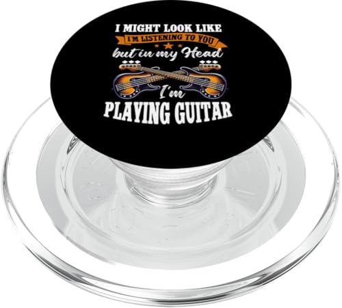 Ich sehe vielleicht aus, als würde ich zuhören, aber Gitarrist spielen PopSockets PopGrip für MagSafe Ich sehe vielleicht aus, als würde ich zuhören, aber Gitarrist spielen PopSockets PopGrip für MagSafe von Bass Guitar Instrument Bass Guitars Lover Musician
