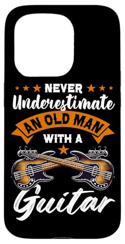 Unterschätze niemals einen alten Mann mit Gitarre und Bassgitarre Hülle für iPhone 15 Pro Unterschätze niemals einen alten Mann mit Gitarre und Bassgitarre Hülle für iPhone 15 Pro von Bass Guitar Instrument Bass Guitars Lover Musician