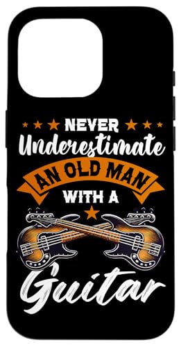 Unterschätze niemals einen alten Mann mit Gitarre und Bassgitarre Hülle für iPhone 16 Pro Unterschätze niemals einen alten Mann mit Gitarre und Bassgitarre Hülle für iPhone 16 Pro von Bass Guitar Instrument Bass Guitars Lover Musician