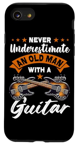 Unterschätze niemals einen alten Mann mit Gitarre und Bassgitarre Hülle für iPhone SE (2020) / 7 / 8 von Bass Guitar Instrument Bass Guitars Lover Musician