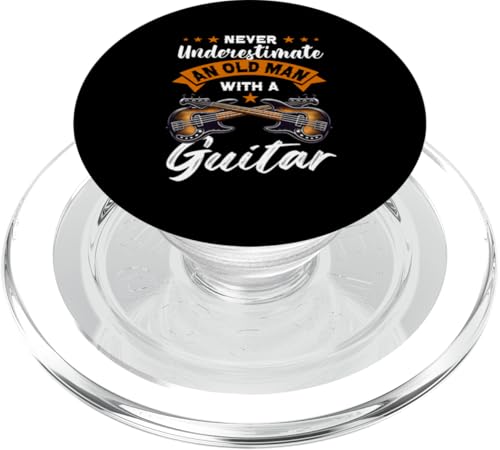 Unterschätze niemals einen alten Mann mit Gitarre und Bassgitarre PopSockets PopGrip für MagSafe von Bass Guitar Instrument Bass Guitars Lover Musician