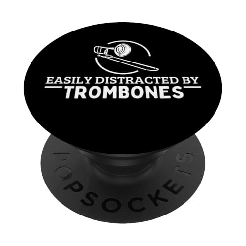 Leicht abgelenkt von Posaunen, lustige Posaunist PopSockets Klebender PopGrip von Bass Trombone Gifts For Teen Boys
