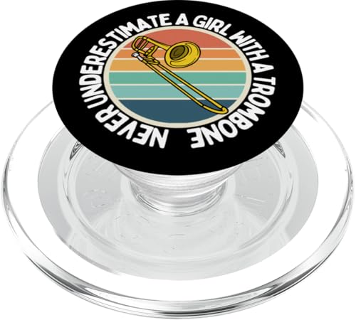 Never Underestimate A Girl With A Posaune Women Posaunist PopSockets PopGrip für MagSafe von Bass Trombone Gifts For Teen Boys