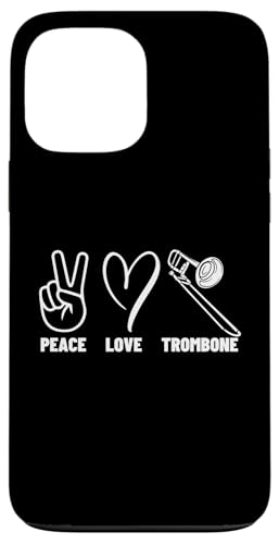 Posaunist Peace Love Posaune Männer Frauen Posaunenspieler Hülle für iPhone 13 Pro Max von Bass Trombone Gifts For Teen Boys