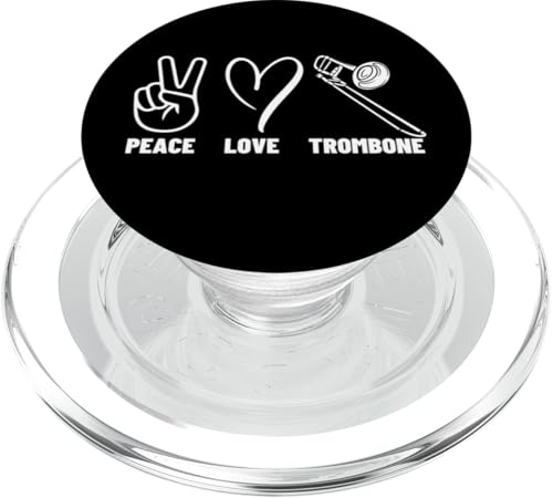Posaunist Peace Love Posaune Männer Frauen Posaunenspieler PopSockets PopGrip für MagSafe von Bass Trombone Gifts For Teen Boys