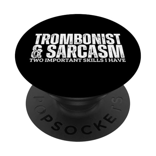 Posaunist und Sarkasmus lustiger Posaunenspieler PopSockets Klebender PopGrip von Bass Trombone Gifts For Teen Boys