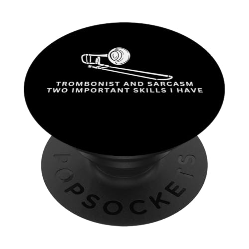 Posaunist und Sarkasmus lustiger Posaunenspieler PopSockets Klebender PopGrip von Bass Trombone Gifts For Teen Boys