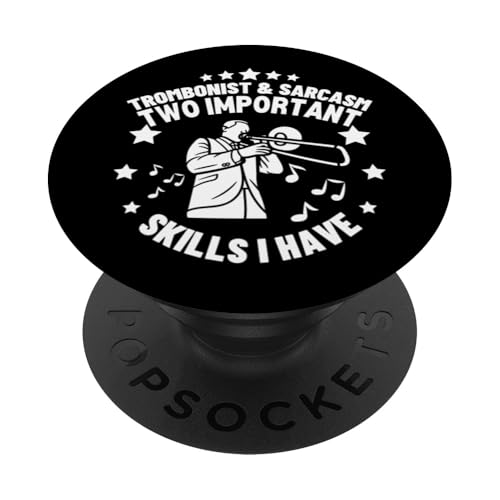Posaunist und Sarkasmus lustiger Posaunenspieler PopSockets Klebender PopGrip von Bass Trombone Gifts For Teen Boys