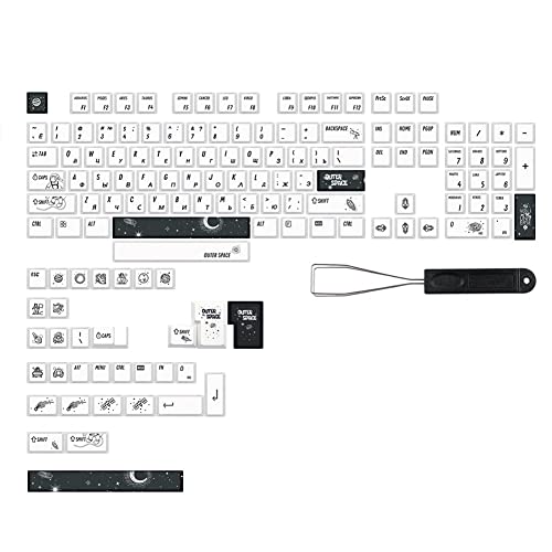 Bassulouda Outer Space Keycaps Cherry Profile Keycap für Gk61/64/68/108 GMMK Pro Mechanische Tastatur, Russisch von Bassulouda