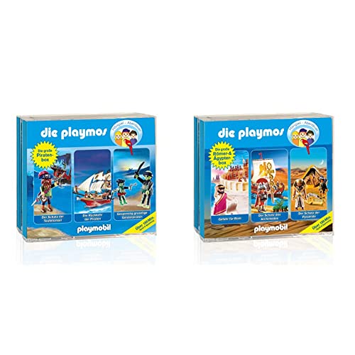 Die Playmos - Die große Piraten Box (Original Playmobil Hörspiele) & Die Playmos - Die große Römer- & Ägypterbox (Original Playmobil Hörspiele) von Bastei Lübbe AG