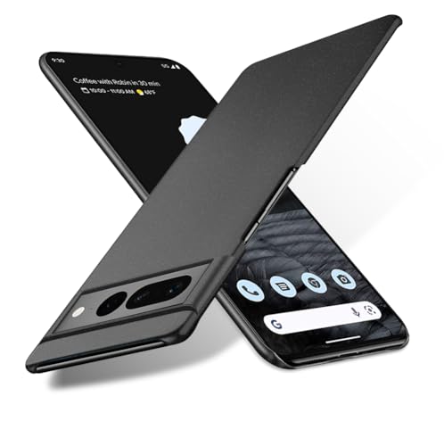 Bastmei für Google Pixel 7 Pro Hülle, Ultraleicht Ultradünn Kratzfest rutschfest Kameraschutz Mattierte Textur Hart PC Handyhülle Hülle für Google Pixel 7 Pro (Schwarz) von Bastmei
