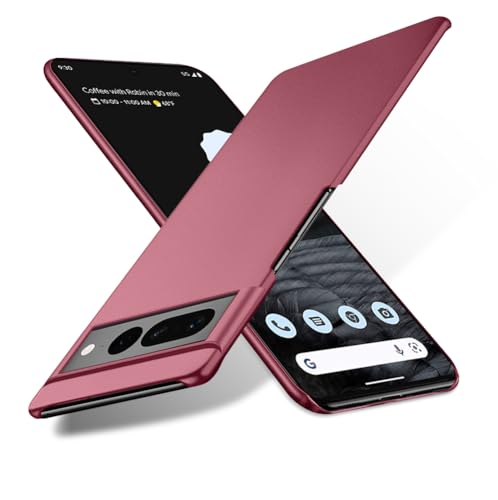 Bastmei für Google Pixel 7 Pro Hülle, Ultraleicht Ultradünn Kratzfest rutschfest Kameraschutz Mattierte Textur Hart PC Handyhülle Hülle für Google Pixel 7 Pro (Weinrot) von Bastmei