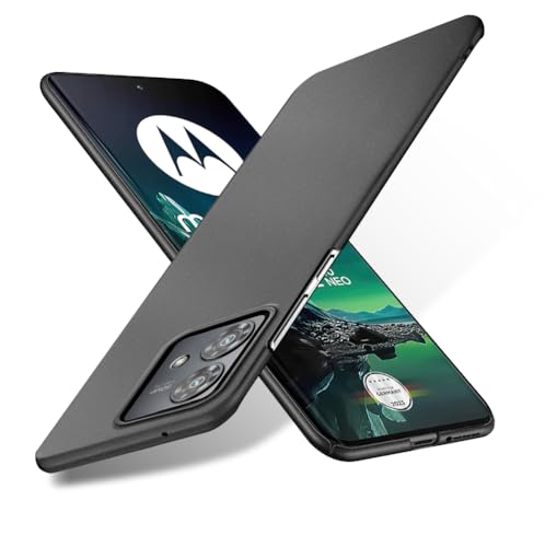 Bastmei für Motorola Moto Edge 40 Neo Hülle, Ultraleicht Ultradünn Kratzfest rutschfest Kameraschutz Mattierte Textur Hart PC Handyhülle Hülle für Motorola edge40 neo 6,55 Zoll (Schwarz) von Bastmei
