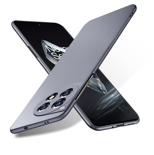 Bastmei Handyhülle Für Oneplus 12R 5G Hülle, Ultraleicht dünne Thin Fit Cover, Harte PC Rückseite, Kameraschutz rutschfest Mattierte Case Kompatibel mit Oneplus 12R 2024 - Grau von Bastmei