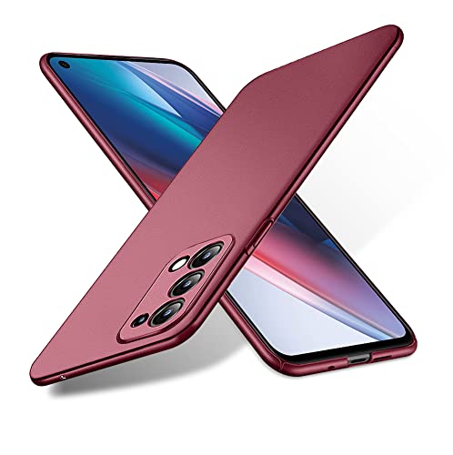 Bastmei für Oppo Find X3 Lite Hülle, Ultraleicht Ultradünn Kratzfest rutschfest Kameraschutz Mattierte Textur Hart PC Handyhülle Hülle für Oppo Find X3 Lite (Weinrot, Mattierte) von Bastmei
