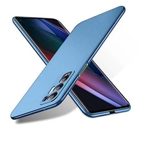 Bastmei für Oppo Find X3 Neo 5G Hülle, Ultraleicht Ultradünn Kratzfest rutschfest Kameraschutz Mattierte Textur Hart PC Handyhülle Hülle für Oppo Find X3 Neo 5G (Blau, Mattierte) von Bastmei