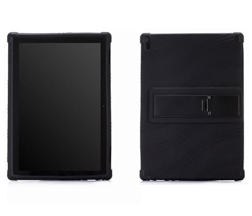 Schutzhülle für Lenovo Tab 4 10 TB-X304/Tab4 10 Plus TB-X704 Tablet-Hülle, kinderfreundlich, weiches Silikon, verstellbarer Ständer, Abdeckung für Tab 4 10/Tab4 10 Plus, mit PC-Ständer (schwarz) Schutzhülle für Lenovo Tab 4 10 TB-X304/Tab4 10 Plus TB-X704 Tablet-Hülle, kinderfreundlich, weiches Silikon, verstellbarer Ständer, Abdeckung für Tab 4 10/Tab4 10 Plus, mit PC-Ständer (schwarz) von BastralBloom