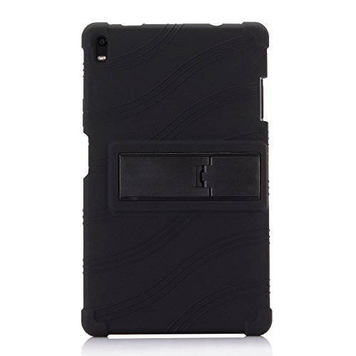 Silikon-Schutzhülle für Lenovo Tab 4 8 Plus TB-8704F, kinderfreundlich, weiches Silikon, verstellbarer Ständer, Abdeckung für Tab 4 8 Plus TB-8704F, mit PC-Ständer, Schwarz Silikon-Schutzhülle für Lenovo Tab 4 8 Plus TB-8704F, kinderfreundlich, weiches Silikon, verstellbarer Ständer, Abdeckung für Tab 4 8 Plus TB-8704F, mit PC-Ständer, Schwarz von BastralBloom