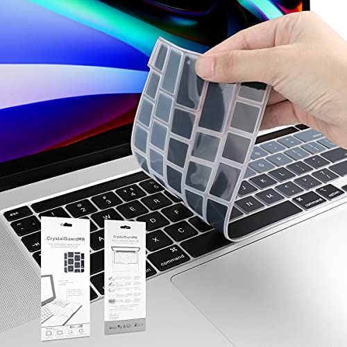 Batianda Tastatur-Abdeckung für MacBook Pro 13 2020 A2289/A2251 Modell & MacBook Pro 16 2020 2019 A2141 Modell Wasserdicht Staubdicht Schutz-Tastatur Skin, Gradient Grau von Batianda