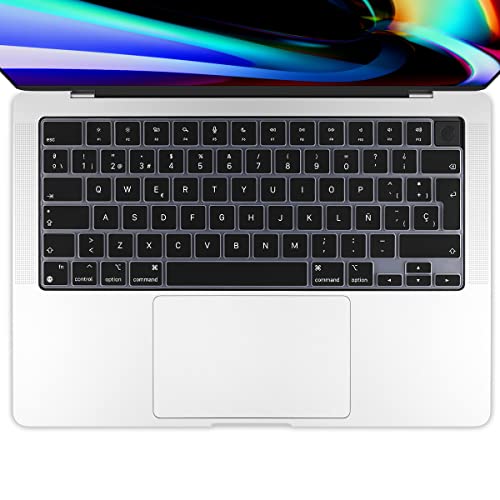 Batianda Tastatur-Abdeckung für MacBook Pro 16 Zoll & MacBook Pro 14 Zoll 2021 Modelle: A2485 A2442 mit M1 Pro Chip/M1 Max Chip, ultradünner Silikon-Tastaturschutz, EU Version Spanisch von Batianda