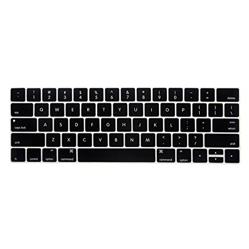Batianda wasserdichte Ultradünne Tastatur-Abdeckung aus Silikon für MacBook Pro mit 33 cm (13 Zoll) und Touch ID Modell: A1706/A1707 Schwarz von Batianda