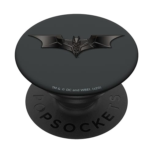 PopSocket : PopGrip The Dark Knight Carbon Fiber Shield PopSockets Ausziehbarer Sockel und Griff für Handys/Tablets mit Tauschbarem Top von Batman