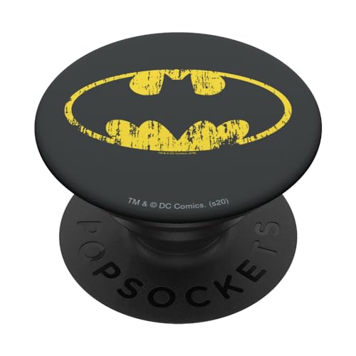 PopSocket : PopGrip Batman PopSockets Ausziehbarer Sockel und Griff für Handys/Tablets mit Tauschbarem Top von Batman