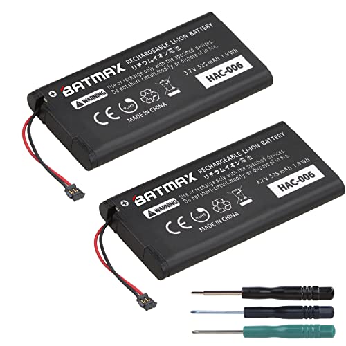 Batmax 2Pcs HAC-006 Akku für Nintendo Switch Joy-Con Controller HAC-A-JCL-C0, HAC-A-JCR-C0, HAC-015, HAC-016 mit Werkzeugsätzen Batmax 2Pcs HAC-006 Akku für Nintendo Switch Joy-Con Controller HAC-A-JCL-C0, HAC-A-JCR-C0, HAC-015, HAC-016 mit Werkzeugsätzen von Batmax
