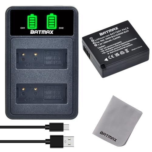 Batmax DMW-BLE9 DMW-BLG10 DMW-BLG10E Akku und USB Ladegerät für Panasonic DC LX100 II GX9 TZ200 TZ95 TZ90 DMC TZ100 TZ80 GF6 GX7 GX80 LX100 S6 Batmax DMW-BLE9 DMW-BLG10 DMW-BLG10E Akku und USB Ladegerät für Panasonic DC LX100 II GX9 TZ200 TZ95 TZ90 DMC TZ100 TZ80 GF6 GX7 GX80 LX100 S6 von Batmax