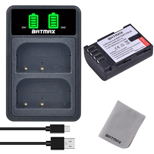 Batmax DMW-BLF19 DMW-BLF19E Akku und Ladegerät mit USB Typ C Anschluss Kompatibel für Panasonic Lumix DC-G9 GH5 GH5S, DMC-GH3 GH3A GH3H GH3AGK GH3GK GH4 GH4H GH4GK Batmax DMW-BLF19 DMW-BLF19E Akku und Ladegerät mit USB Typ C Anschluss Kompatibel für Panasonic Lumix DC-G9 GH5 GH5S, DMC-GH3 GH3A GH3H GH3AGK GH3GK GH4 GH4H GH4GK von Batmax