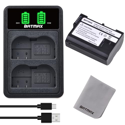 Batmax EN-EL15 EN-EL15A Akku und Ladegerät Kompatibel mit EN EL15B EN-EL15C Nikon Z5, Z6, Z7, Z7II, 1 V1, D800, D810, D850, D7500, D7200, D7100, D7000, D610, D600 D500 Batmax EN-EL15 EN-EL15A Akku und Ladegerät Kompatibel mit EN EL15B EN-EL15C Nikon Z5, Z6, Z7, Z7II, 1 V1, D800, D810, D850, D7500, D7200, D7100, D7000, D610, D600 D500 von Batmax