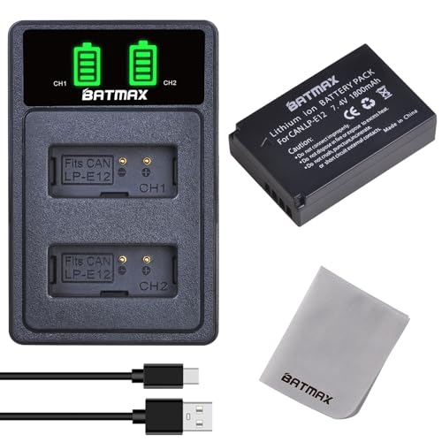 Batmax LP-E12 Akku and Rapid Dual Charger Compatible with Canon EOS M50 M100 100D EOS M EOS M2 EOS M10 EOS M200 EOS Rebel SL1 Camera Batteries Batmax LP-E12 Akku and Rapid Dual Charger Compatible with Canon EOS M50 M100 100D EOS M EOS M2 EOS M10 EOS M200 EOS Rebel SL1 Camera Batteries von Batmax