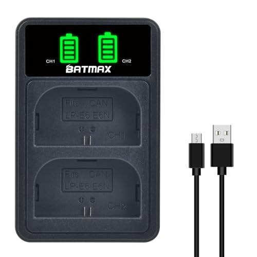Batmax Slim LCD Dual USB Akku Ladegerät für Canon LP-E6, LP-E6N und Canon EOS 5D Mark II/III, 5DS, 5DS R, 6D, 7D, 7D Mark II, 60D, 70D Kamera Akkus Batmax Slim LCD Dual USB Akku Ladegerät für Canon LP-E6, LP-E6N und Canon EOS 5D Mark II/III, 5DS, 5DS R, 6D, 7D, 7D Mark II, 60D, 70D Kamera Akkus von Batmax