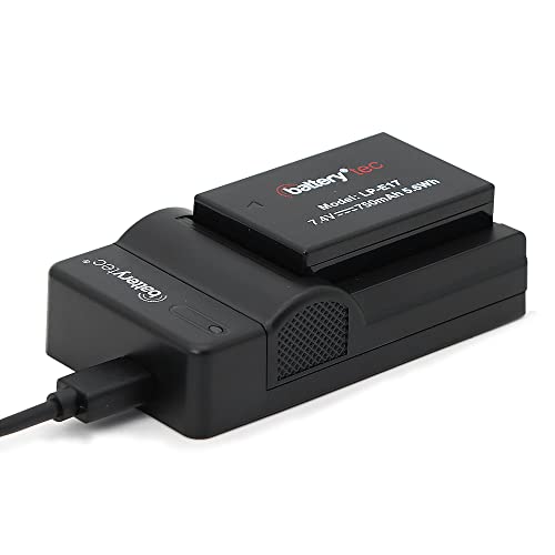 Batterytec® Ersatzakku für Canon Camera LP-E17,Canon EOS RP, 200D, 77D, 750D, 760D, 800D, 8000D, Digitale Spiegelreflexkamera und tragbares Micro-USB-Ladegerät von Batterytec